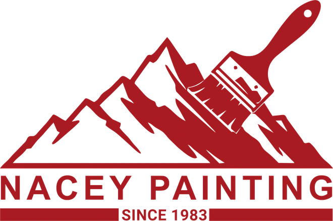 Nacey Painting - mountains and paintbrush, established 1983
